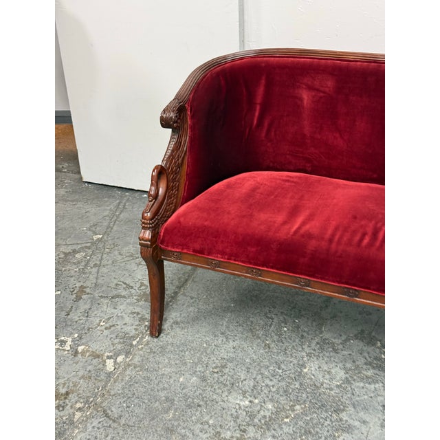 Laurel Crown Empire Swan Settee For Sale - Image 9 of 12