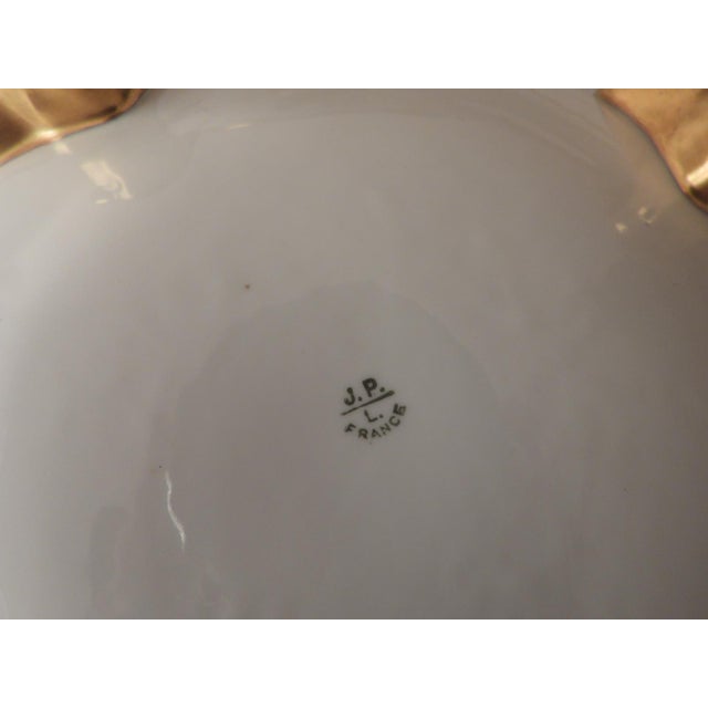 1910s 1900s Antique J. P. Limoges Nippon Art Deco Fruit Punch Bowl With Gold Gilt Pedestal Champagne Bucket For Sale - Image 5 of 8