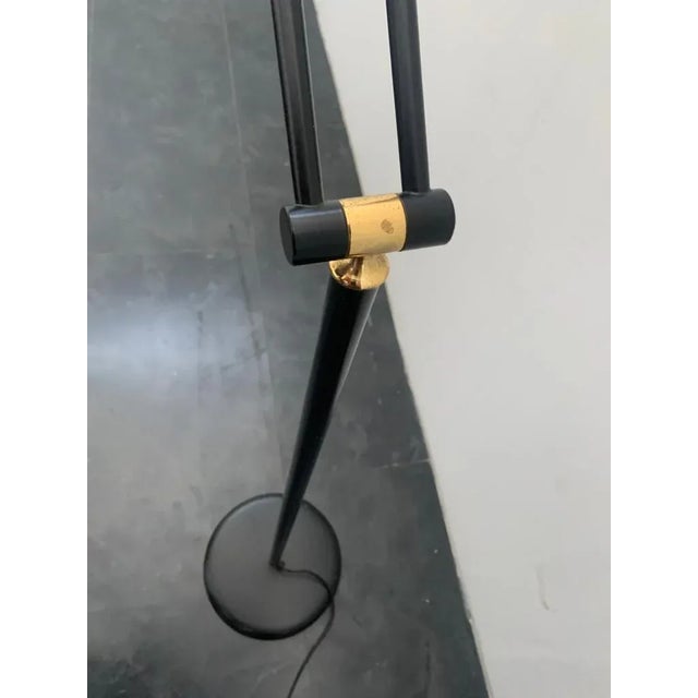 1970s Adjustable Floor Lamp with Brass Details For Sale - Image 5 of 10