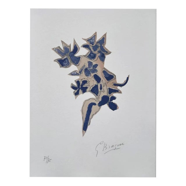 Georges Braque, Blue Carnation Lettera Amorosa, 1963, Lithograph For Sale