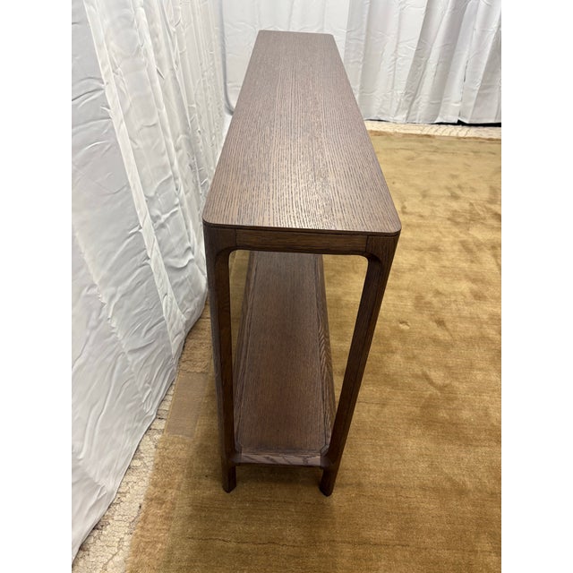 Wood Restoration Hardware Padua Console Table – 60” Brown Oak Finish For Sale - Image 7 of 14