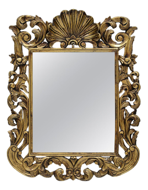 Mid-Century Italian Gilt Florentine Wall Mirror, Italy, 1950s