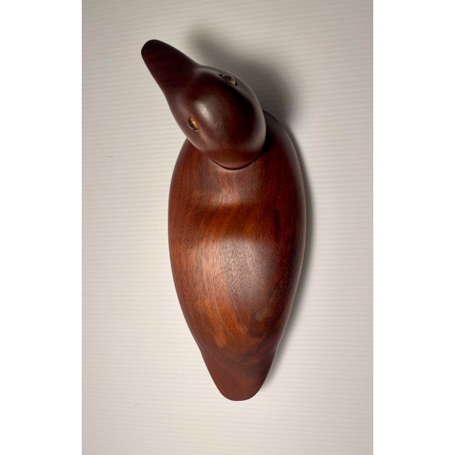 1980s 1986 Buck’s Ducks Wooden Duck Decoy No. 7 Hand Carved Signed Folk Art For Sale - Image 5 of 8