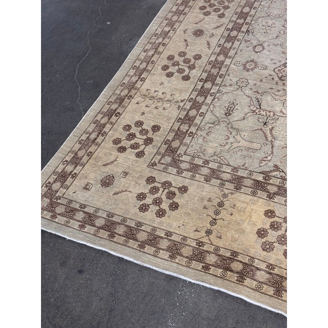 10ft 1in X 14ft Gallery Ephesus Oushak Area Rug in Taupe Tones For Sale - Image 10 of 12
