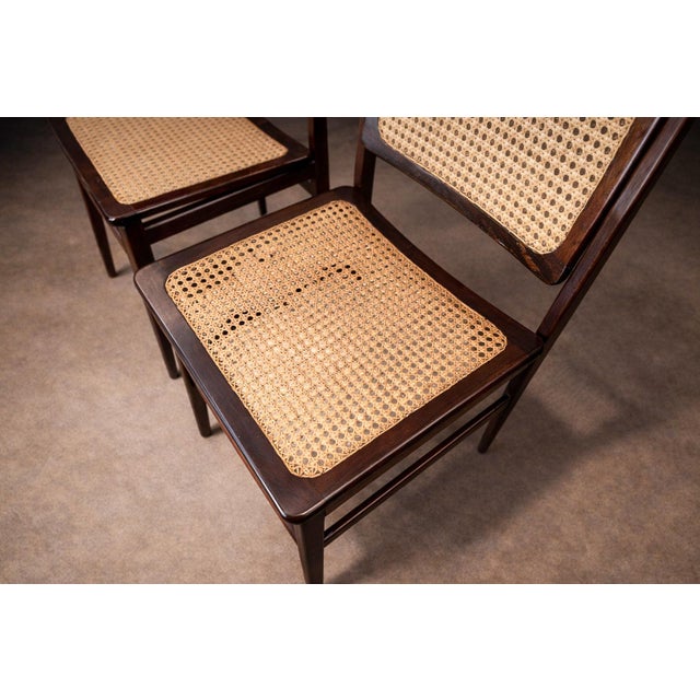 Set of 6 Chairs in Rosewood & Cane, Unknown, 1960s For Sale - Image 9 of 9