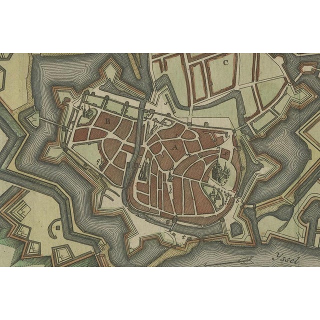 Detailed Plan of the City of Zutphen by Hendrik de Leth, 1740s For Sale - Image 5 of 6