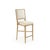 Louis Cane Sqaure Back Bar Stool - Linen / Limed Grey Oak Frame For Sale - Image 4 of 4