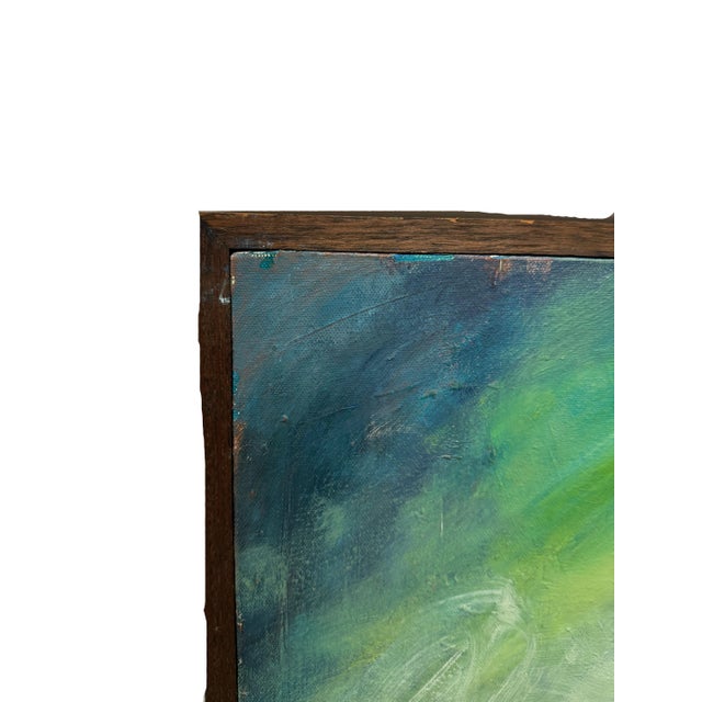 Textile Elderly Asian Man Deep in Thought, Original Framed Oil on Canvas, by Youngsook Park, Circa 2000s For Sale - Image 7 of 10