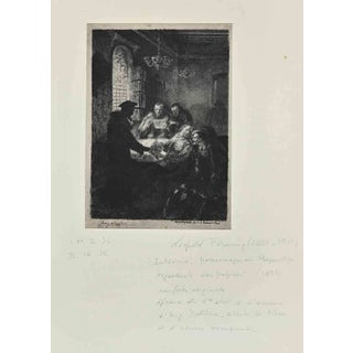 Leopold Flamegeng, The Poet, Original Etching, 1853 For Sale
