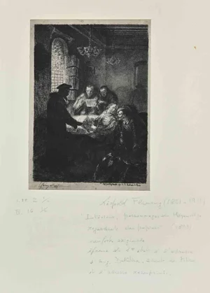 Leopold Flamegeng, The Poet, Original Etching, 1853