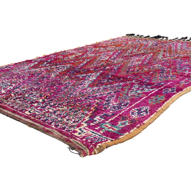 21876 Vintage Beni M'Guild Moroccan Rug, 05'08 x 07'11. The Eternal River: A Vintage Zayane Beni M'Guild Moroccan...