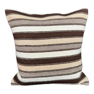 Turkish Hemp Pillow Cushion Natural Beige Brown Cushion Cover 20"x20" For Sale