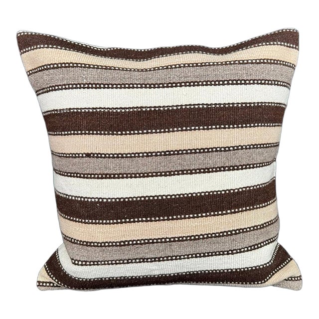 Turkish Hemp Pillow Cushion Natural Beige Brown Cushion Cover 20"x20" For Sale
