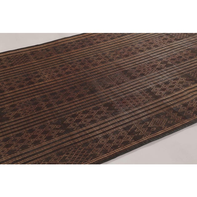 Vintage Tuareg Mat, Rich Brown With Bold Tribal Geometric Patterns - Rug & Kilim For Sale In New York - Image 6 of 10