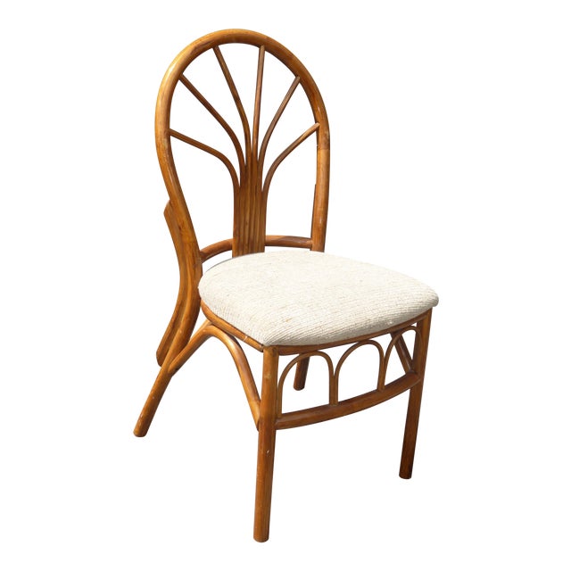 Vintage Mid Century Modern Bamboo Tiki Palm Beach Style White Chair Chairish