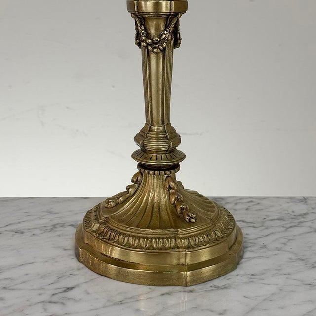 Pair of French Napoleon III Period Louis XVI Bronze Candelabra For Sale - Image 12 of 18