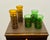 Green VTG Felipe Derflinger Handblown Amber & Green Brutalist Caged Tumblers, Set of 5 For Sale - Image 8 of 10