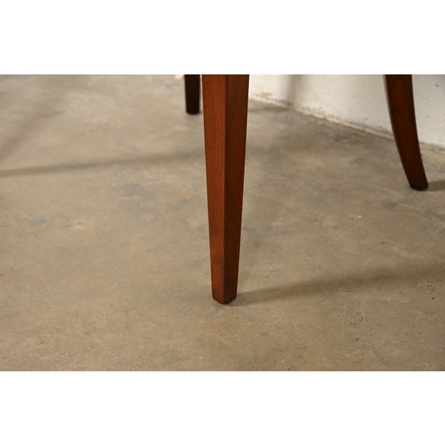 Michael Taylor for Baker Furniture Klismos Cherry Wood and Cane Armchair, Newly Refinished For Sale - Image 12 of 15