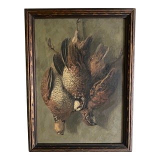 Framed Painting of a Brace of Game Birds For Sale