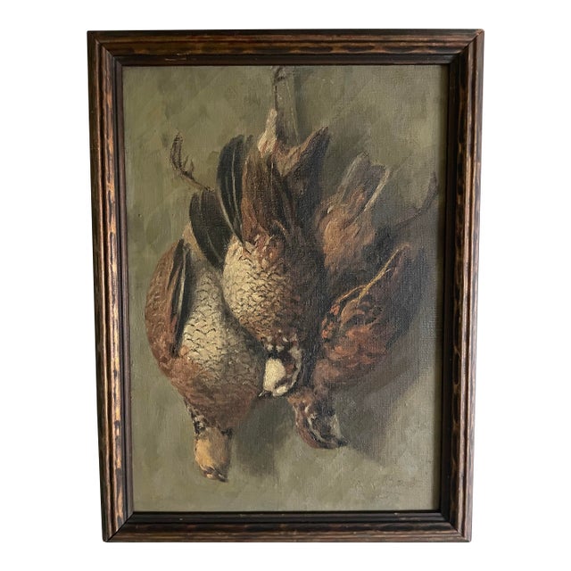 Framed Painting of a Brace of Game Birds For Sale