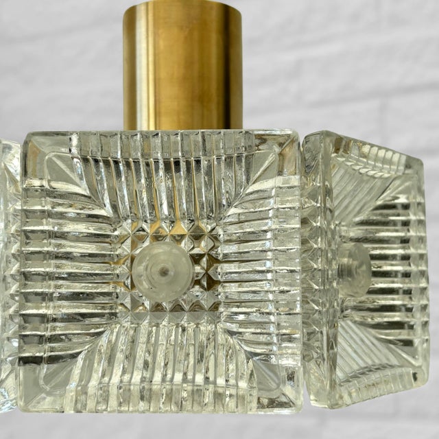 Pendant Lamps in Brass and Glass by Carl Fagerlund for Orrefors, Sweden, 1960s, Set of 2 For Sale - Image 9 of 11