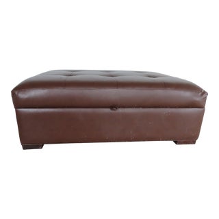 Castellano Custom Furniture Leather Storage Ottoman For Sale