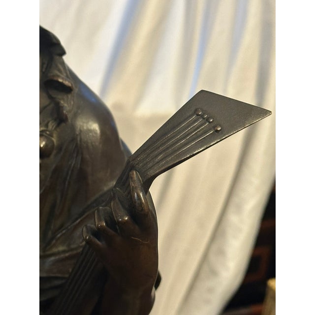 Late 19th Century Large German Bronze by Ludwig Durnbauer Woman With Lute For Sale - Image 10 of 12