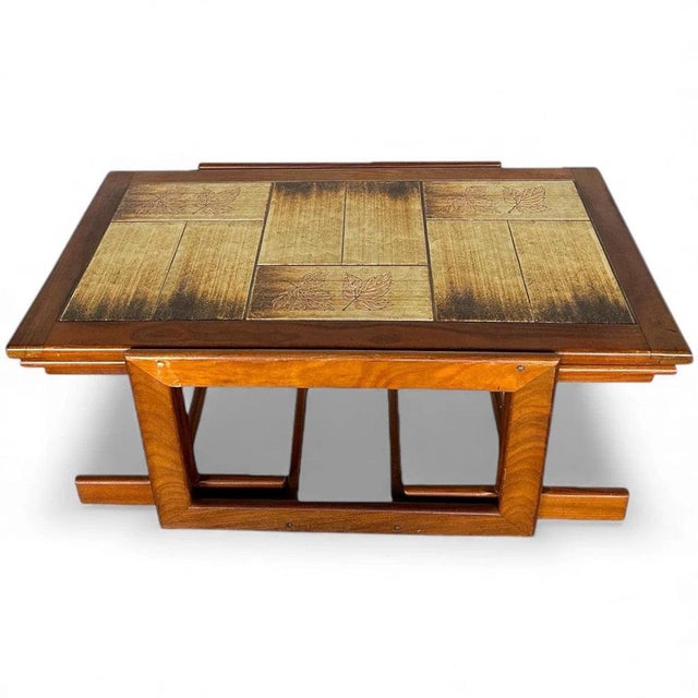 Discover the charm and functionality of these mid century nesting tables, a vintage Danish teak coffee table set with...