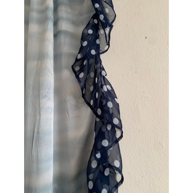 Vintage Silk Charmeuse Panel with Polka Dot Side Sheer Frills The fabric also showcases unique, organic tie-dyed patterns,...