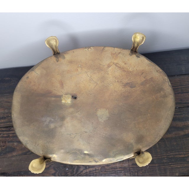 Late 20th Century Ornate Footed Brass Scuttle Cachepot For Sale In Mobile - Image 6 of 12