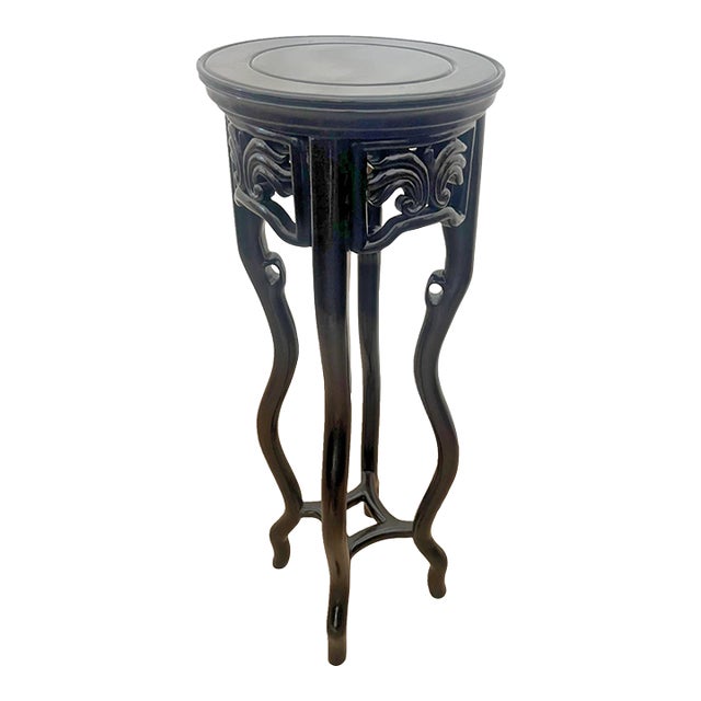 Vintage Mahogany Plant Stand Pedestal Prunus Root Carved Tall Jardinière Table For Sale