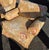 Wood Pair of English Roll Arm Club Chairs in Mulberry Early Birds Sand Fabric With Skirted Bases, Late 20th Century For Sale - Image 7 of 9