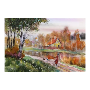 Clear Day, Erik Freyman Watercolor With Pastels on Paper, Signed in Pen