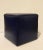 2010s Leather Craft Modern Blue Leather Cube Ottoman For Sale - Image 5 of 5