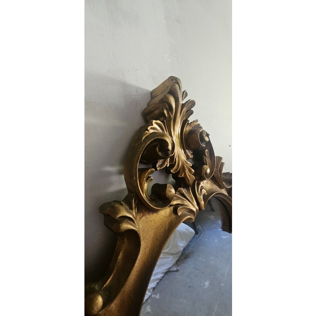 Gold Vintage French Provincial Gilt Wood Wall Mirror For Sale - Image 8 of 10