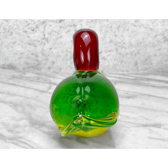 Murano Vintage Italian Murano Art Glass Duck Sculpture Paper Weight For Sale - Image 4 of 10