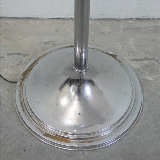 Chromed French Art Deco Floor Lamp For Sale - Image 6 of 8