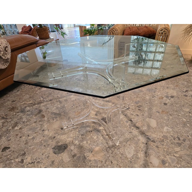 1970s Attributed to Charles Hollis Jones Lucite Dining Table For Sale - Image 10 of 18
