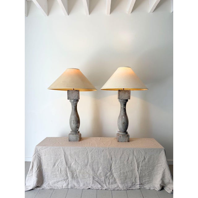 Grey Balustrade Lamps, France, 1950s, Set of 2 For Sale - Image 9 of 10