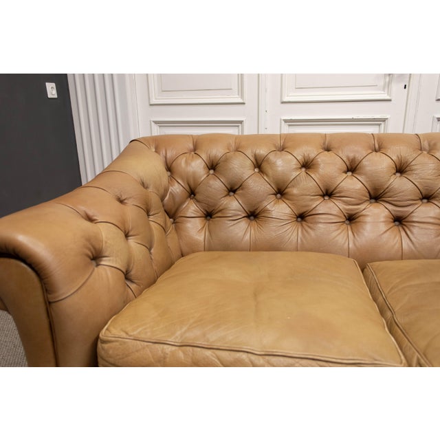 Three-Seater Chesterfield in Leather from Norell AB, Sweden For Sale - Image 12 of 14
