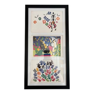 1990s Matisse Prints Framed Matted Signed in Plate For Sale