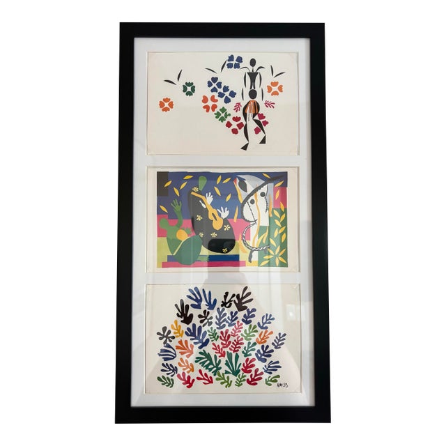 Matisse Postcard Prints Framed Matted Signed in Plate For Sale