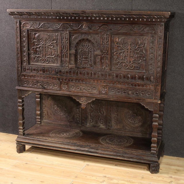 Carved Wooden Cabinet, 1950s For Sale - Image 13 of 13