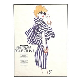 1991 French Vintage Fashion Print-Dior by Gruau For Sale