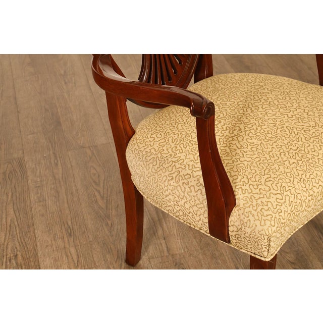 Brown Stickley Hepplewhite Style Set of Eight Mahogany Shield Back Dining Chairs For Sale - Image 8 of 18