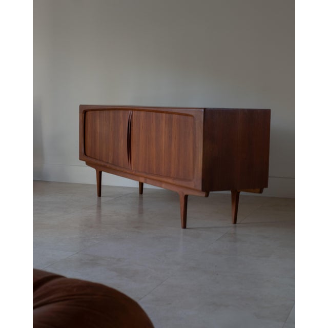 Rare 1960s Bernhard Pedersen & Son Teak Credenza With Tambour Doors For Sale - Image 9 of 10