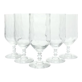 1970s Fostoria “Festive, Clear” Iced Tea Glasses - Set of 5 For Sale
