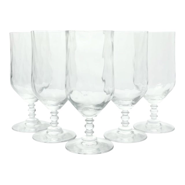 1970s Fostoria “Festive, Clear” Iced Tea Glasses - Set of 5 For Sale
