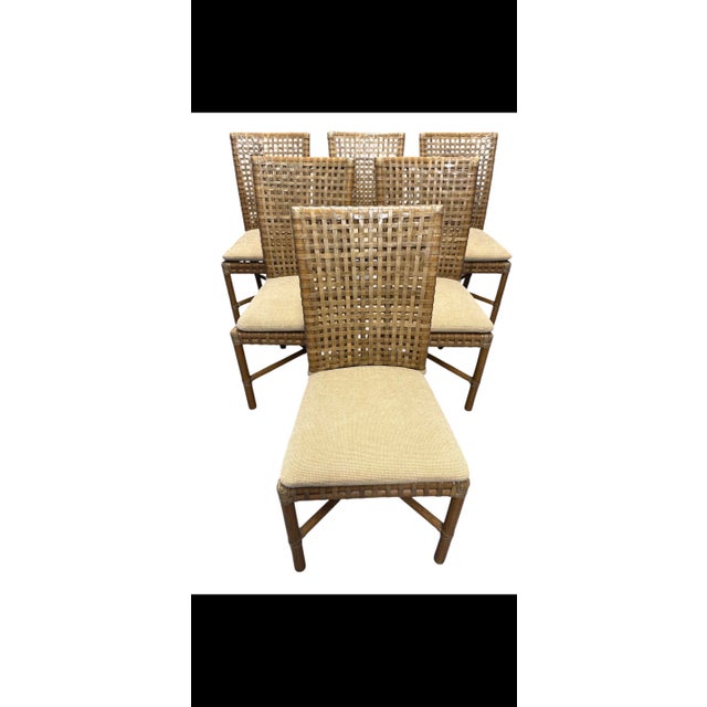 Ste/6 McGuire High Back Leather Dining Chairs For Sale - Image 10 of 12
