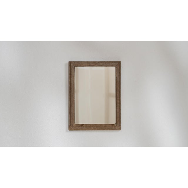 19th Century 19th Century France Weathered Whitewash Cerused Oak Wall Mirror For Sale - Image 5 of 7